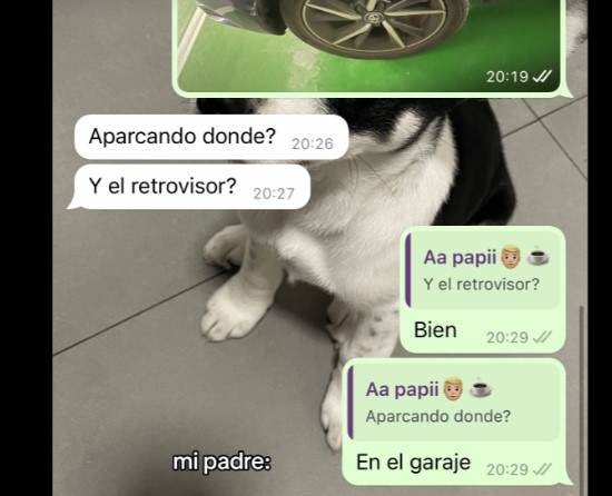 Captura de la respuesta de su padre en Whatsapp